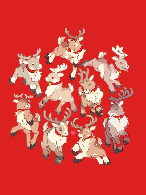 "Santa's Reindeer" T-shirt by ArthurNath | Redbubble Natal, Reindeer, Reindeer Antlers, Santa And Reindeer, Reindeer Drawing, Cartoon Reindeer, Realistic Reindeer, Deer Illustration, Deer Art