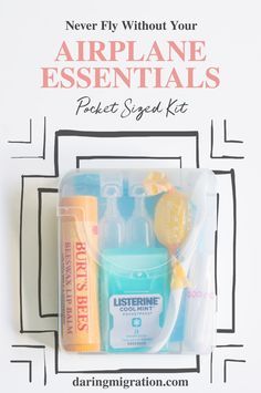This mini flight essentials kit fits in your pocket! I make a cute, custom flight survival kit with pocket sized products and an east to find container. Use any of these 20 pocket sized essentials no matter what you need to stay fresh, hydrated, and comfortable on an airplane. Survive your long flight in comfort! Packing Tips, Summer, Travel Packing, Instagram, Trips, Camping, Travel Accessories, Wanderlust, Packing Tips For Travel
