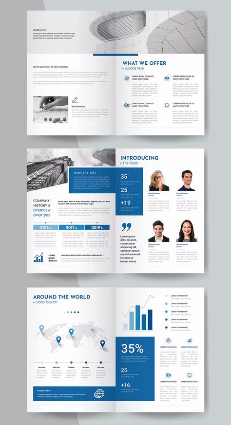 Company Profile Brochure Design Template AI, EPS. 12 Pages. Design, Layout, Editorial, Brochures, Web Design, Company Brochure Design, Company Brochure, Business Brochure, Corporate Brochure