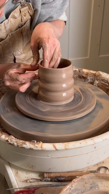 Elyssa Sasongko on Instagram: "The throwing and handle attaching of my curvy mugs! #pottery #ceramics #wheelthrown #slowmade #handmade #smallbusiness #shopsmall #shoplocal #clay #potterylove #potterystudio #potterylife #art #homestudio" Pottery, Instagram, Pottery Mugs, Pottery Studio, Wheel Thrown Ceramics, Pottery Making, Pottery Form, Pottery Sculpture, Wheel Thrown Pottery