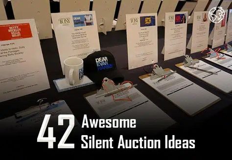 Silent Auctions are a great way to raise money for charity. Here are the Top 41 Silent Auction Ideas to help your auction succeed. Ideas, Silent Auction Fundraiser, Auction Fundraiser, Silent Auction Display, Auction Items, Auction Ideas, Auction, Fundraising Events, Silent Auction