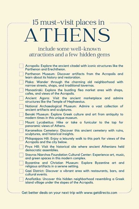 Things to do in Athens - Directo Travel Guide Paros, Trips, Greece Holiday, Greek Islands Vacation, Athens Guide, Places In Greece, Athens Bucket List, Greek Island Hopping, Greece Trip