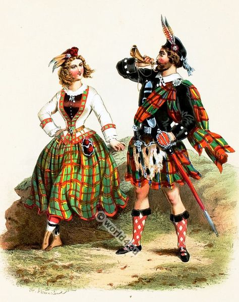 scottish folk costumes | Traditional Scotland costumes. Scotish national folk costume. Costumes, Historical Clothing, Traditional Scottish Clothing, Scottish Costume, Scottish Dress, Folk Costume, Scottish Clothing, Folk Dresses, Scottish Fashion