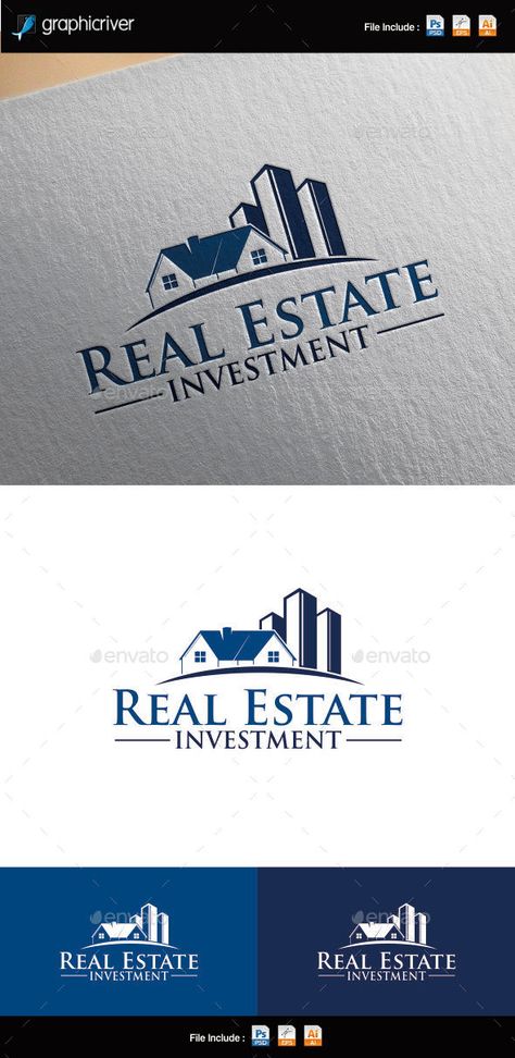 Real Estate Investment Logo Template Features :Files Includes ; AI, EPS, PSD Include White and Black Color & Text editableFont use Logos, Company Logo Design, Real Estate Logo Design, Real Estate Logo, Startup Logo, Business Logo, Logo Design Template, Branding Design Logo, Business Cards Creative Templates