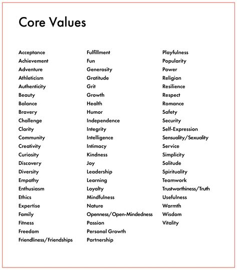 What Are Your Core Values? | Cup of Jo Mindfulness, Writing Prompts, What Are Values, Mindset Strategies, Values List, Personal Core Values, Personal Values, Cbt Therapy, Core Values