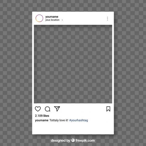 Instagram post with transparent backgrou... | Free Vector #Freepik #freevector #background Instagram, Design, Instagram Frame Template, Instagram Post Template, Instagram Frame, Instagram Profile Template, Templates, Instagram Background, Post Design