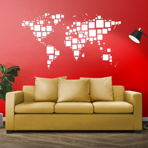Geometric World Map With Square Pattern, World Map Wall Decal Black World Map Wall Decor Map Travel Map Wall Sticker Map of World Art Pell Stick o-------------o-------------o-------------o------- ------o-----------o Much better than wallpaper, wall stickers are the best way to decorate your room and reflect yourself. We re-project every dimension and produce for you in order to obtain the most vivid and high-resolution prints possible. Art, Geometric, Vivid, Wallpaper, High, Mural, Square, Wall, Sticker