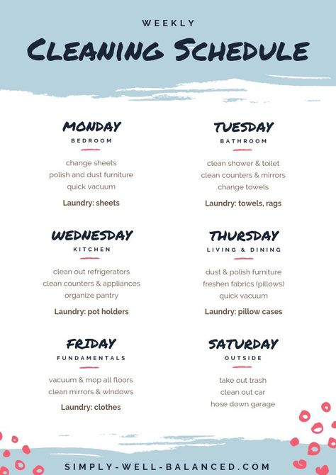 Are you a working mom? Then you need this printable cleaning schedule that is easy to follow. This realistic weekly cleaning schedule for working moms will help you to keep your house clean and tidy without a ton of effort. #cleanhouse #cleaningschedule #tidyup Organisation, Ideas, Household Cleaning Tips, Clean House Schedule, Cleaning Schedule, Cleaning Checklist, Working Mom Cleaning Schedule, Easy Cleaning Schedule, Weekly Cleaning Schedule
