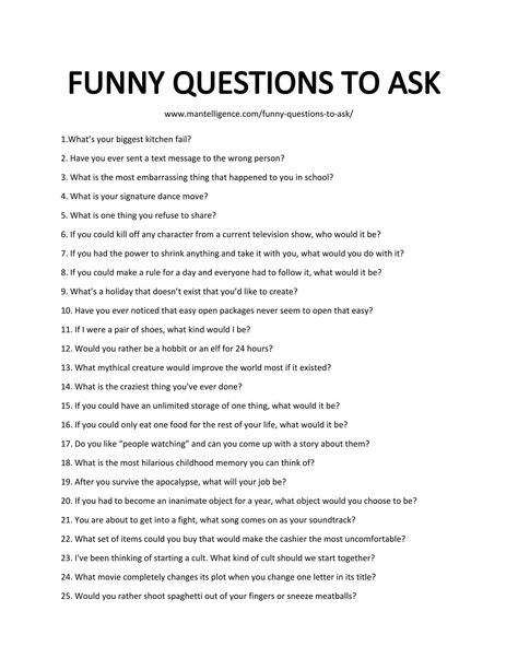 List of Funny Questions To Ask Humour, Icebreaker Questions For Adults, Ice Breaker Questions, Fun Questions To Ask, Question Game, Getting To Know You, Interesting Questions, Questions To Ask, Conversation Starter Questions