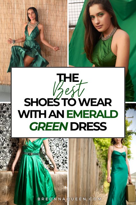 what shoes to wear with an emerald green dress, emerald green dress what shoes, shoes for an emerald dress, emerald green dress outfit ideas Ideas, Outfits, Prom, Collage, Wedding Dress, Hunter Green Dresses, Emerald Green Dress Outfit, Emerald Green Shoes, Emerald Green Outfit