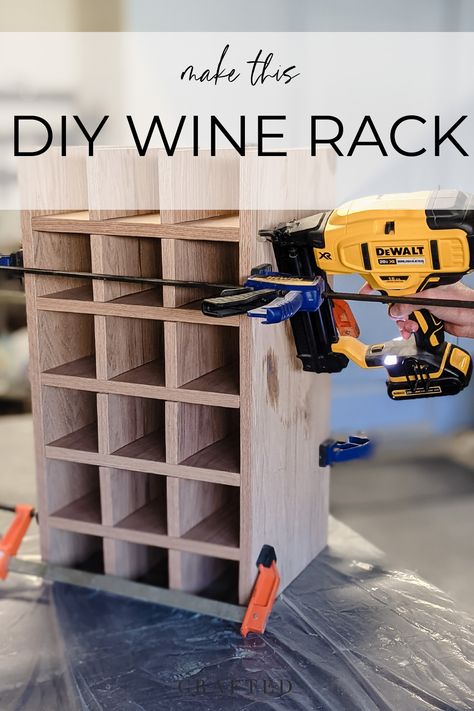 Have some scrap plywood laying around? Turn it into a beautiful DIY wine rack! This DIY wine rack can store 18 bottles of wine. Make yours today!