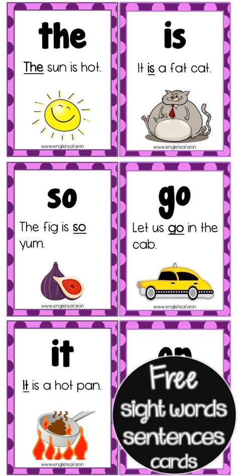 Sight Words, Sight Word Games, Pre K, Montessori, Phonics, Sight Word Stories, Phonics Reading, English Lessons For Kids, Sight Word Sentences