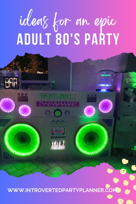 The 1980's were such a great decade why not celebrate them? Check out our ideas for an 80's Birthday Party. 80s Theme Anniversary Party, 30th Class Reunion Ideas 80s Theme, 1980 Party Ideas Decoration, 1983 Party Ideas, 80s Birthday Party Games, 80s Movie Party Theme, 80s New Years Eve Party, 80s Decorations Party 1980s, 80s Prom Birthday Party Theme