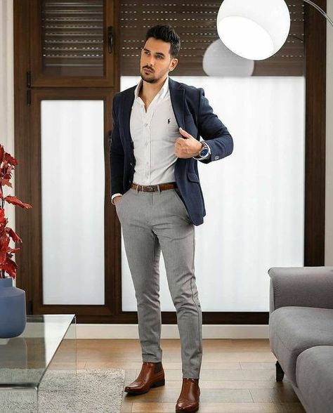 Stepping into Style: Chelsea Boots Men Outfit Trends 2023 Men's Business Outfits, Business Casual Attire, Outfits, Men's Fashion, Formal Men Outfit, Business Casual Men, Mens Business Casual Outfits, Men Dress, Formal Attire For Men