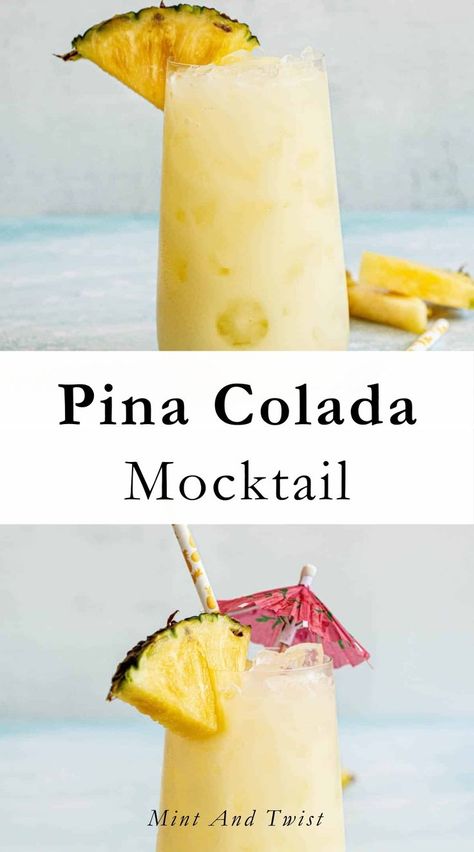 This Pina Colada mocktail combines cream of coconut with pineapple juice and a touch of lemon. Fill with ice and add tropical garnishes. A fusion of tropical pineapple and creamy coconut flavors, this virgin piña colada recipe is the perfect refreshing drink for hot summer days. It’s a non-alcoholic drink that captures the vibrant essence of the classic piña colada and offers a fun and delicious twist. It offers the entire family an opportunity to enjoy it.