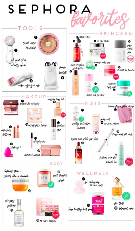 Favorite Skincare Products, Top Beauty Products, Beauty Must Haves, Makeup Products Sephora, Beauty Care, Skincare Products, Best Makeup Products, Sephora, Top Makeup Products