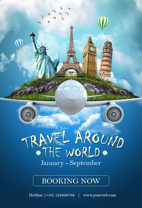Travel Poster Concept With Planes Around World#pikbest# Layout, Tourism Day, Travel Ads, Travel Advertising, Travel Advertising Design, Travel Design, Ads Creative, Travel And Tourism, Desain Grafis