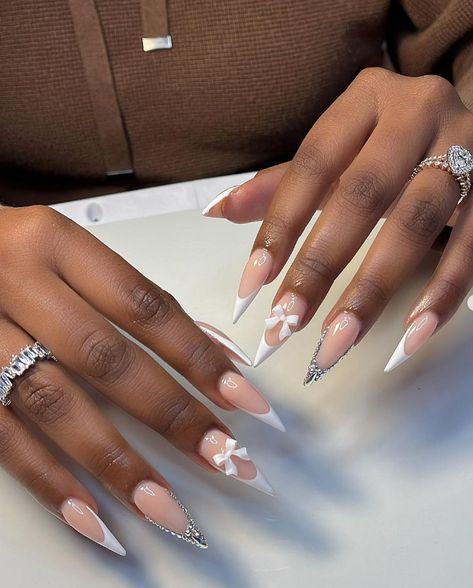 37 Best Stiletto nails to copy in Summer 2024 - withharmonyco.com Ideas, Prom, Design, Summer, White Stiletto Nails, Stiletto Nails Designs, Stiletto Nail Designs, Blue Stiletto Nails, Acrylic Nails Stiletto