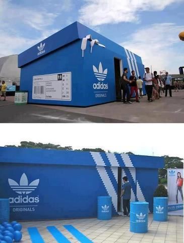 Adidas Pop Up Store. great individual idea for brand very unique love that Promotion, Guerrilla, Nike Free, Box Store, Street Marketing, Retail Design, Store Design, Booth Design, Visual Merchandising