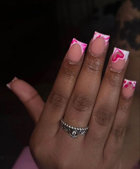 Inspiration, French Tip Acrylic Nails, Short Square Acrylic Nails, Long Square Acrylic Nails, Short Acrylic Nails Designs, Pink Acrylic Nails, Square Acrylic Nails, Acrylic Nails Coffin Short, Acrylic Nails Coffin Pink