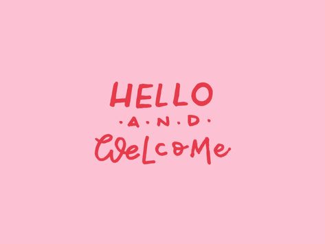 Fun Hello and Welcome GIF animation made with handlettering and Photoshop to send on my first email newsletter.End newsletter design coming soon! Banner Design, Instagram, Hello Welcome, Welcome Gif, Hello Gift, Hello Design, Welcome Images, Hello Gif, Welcome Video