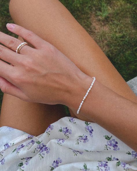 Pearl Bracelet Diy, Small Pearl Ring, Reflecting Light, Everyday Bracelet, Baby Pearls, Beads Bracelet Design, Freshwater Pearl Bracelet, Meaningful Jewelry, Manik-manik