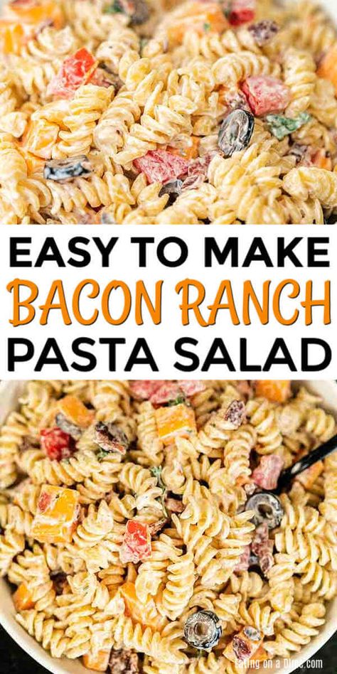 No need to buy the store bought mixes when it is so easy to make this bacon ranch pasta salad recipe. This is delicious with tons of ranch, bacon and more. Pasta, Bacon Ranch Pasta Salad, Chicken Bacon Ranch Pasta Salad, Ranch Pasta Salad, Chicken Bacon Ranch Pasta, Bacon Pasta Salad Recipes, Bacon Pasta Salad, Ranch Pasta, Bacon Pasta