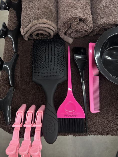 #hair #hairstylist #aesthetic #inspo #pink #tools #framar Instagram, Hair Stylist School, Hairstylists, Hairdresser, Hair Stylists, Hair And Makeup Artist, Hair And Beauty Salon, Hair Supplies, Hairstylist Branding