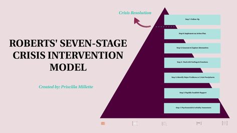 Roberts Seven-Stage Crisis Intervention Model Ideas, School Counsellor, System Administrator, Crisis Intervention, Counseling, Lcsw Prep, Management, School Counselor, Intervention