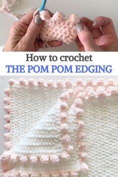 Learn how to make this pom pom border easily with this short video tutorial. Give your new blanket a different touch. #urbakicrochet #crochet #pompomedging #crochetedging #pompom #easycrochet #tipscrochet #techniquecrochet Crochet Blankets, Crochet, Blanket Patterns, Crochet Blanket Edging, Crochet Edging Patterns Free, Crochet Blanket Border, Crochet Edging Patterns, Crochet Blanket Patterns, Crochet Projects