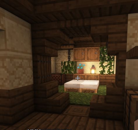 Minecraft Crafts, Minecraft Bedroom, Minecraft Bedroom Ideas Game Aesthetic, Minecraft Bedroom Ideas Game, Minecraft Dining Room Ideas, Minecraft Living Room Ideas, Minecraft Dining Room, Minecraft Room Ideas In Game, Inside Minecraft Houses Ideas