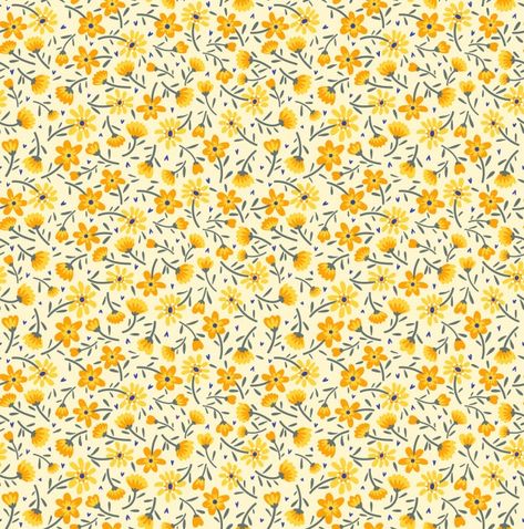 Cute floral pattern in the small yellow ... | Premium Vector #Freepik #vector #pattern #flower #floral #leaf