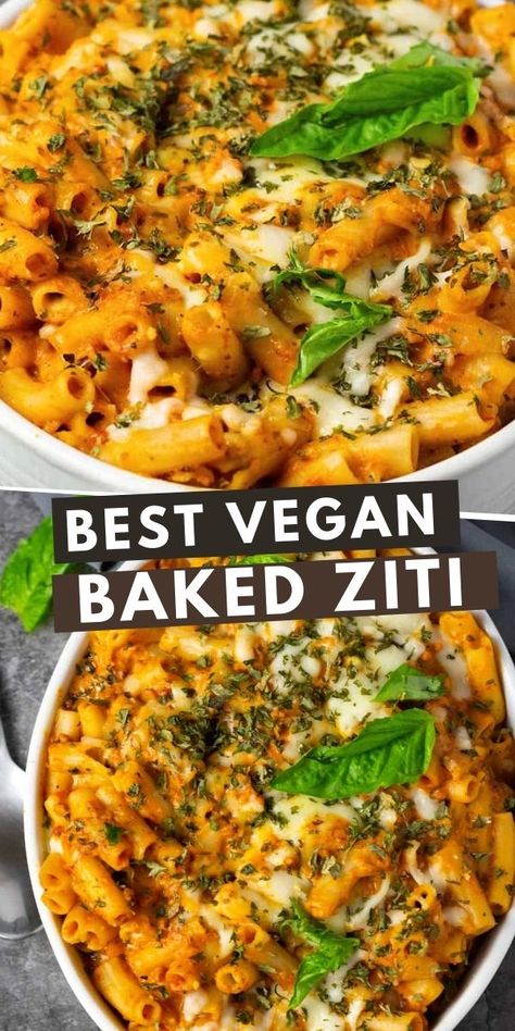 Enjoy my Vegan Baked Ziti recipe, it is easy to prepare, perfect weeknight dinner. Oven-baked pasta with marinara, plant-based ground meat, and vegan cheese is baked until bubbly. The perfect comfort dish that's flavorful and hearty Essen, Vegan Ziti, Vegan Baked Ziti Recipe, Vegan Baked Ziti, Easy Weeknight Pasta, Vegan Casseroles, Vegan Pasta Bake, Nora Cooks, Weeknight Pasta