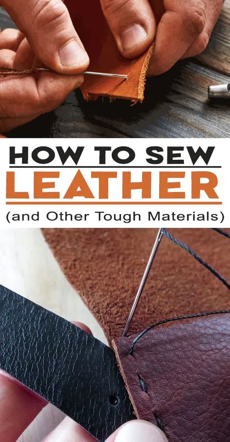 How to Sew Leather (and Other Tough Materials Sewing Techniques, Diy Leather Working, Sewing Leather, Leather Diy Crafts, Leather Craft Projects, Leather Working Projects, Diy Leather Projects, Leather Diy, Leather Scraps