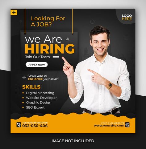 Hiring Poster, Job Poster, Education Poster Design, Business Poster, Social Media Poster, Job Advertisement, Job Ads, Social Media Design Inspiration, We Are Hiring