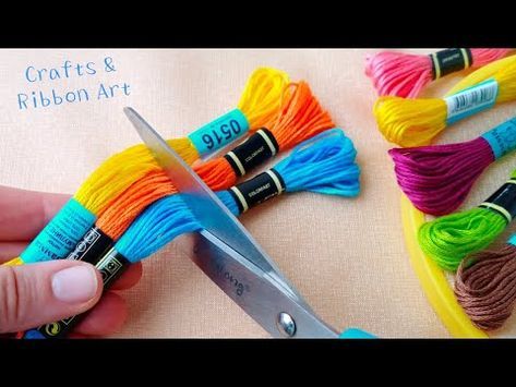 Diy Easy Embroidery, Embroidery Floss Crafts, Easy Yarn Crafts, Woolen Flower, Yarn Dolls, Diy Yarn Crafts, Easy Embroidery, Doll Diy Crafts, Gelang Manik