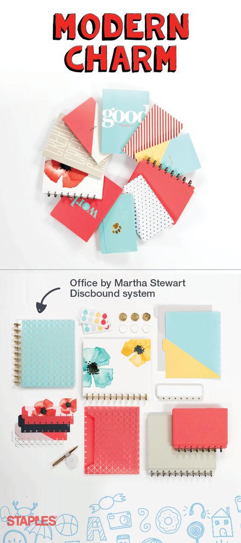 Send the kids back with these stylish essentials from Office by Martha Stewart. Find the perfect mix of floral patterns and pastels that standout in the classroom and office alike. Only at Staples. Planner Pages, Planners, Stationary, School Stuff, Organization Station, Planner Calendar, Planner Girl, Organize, Staples