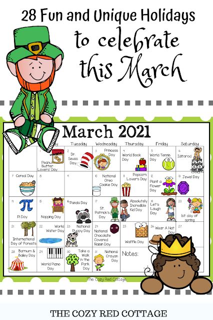 28 Fun and Unique Holidays to Celebrate in March Diy, Crafts, Pre K, National Holiday Calendar, National Holidays, March Holidays, National Holiday, Monthly Celebration, Holiday Humor