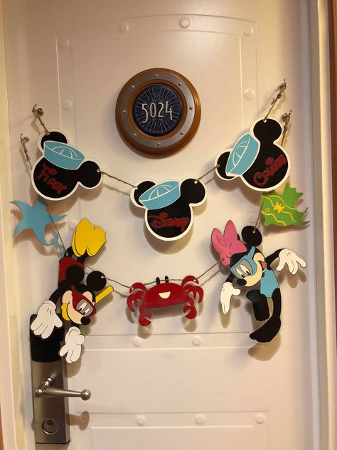 Disney Inspired Banners For Any Type Of Disney Vacation! Disney Cruise Line, Walt Disney, Halloween, Disneyland, Disney, Disney Cruise Door Decorations, Disney Cruise Door Magnets, Disney Cruise Door, Disney Cruise Magnets