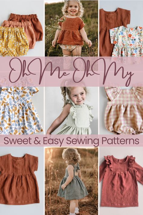 "I made it myself!" Easy Sewing Patterns for Babies & Kids with Oh Me Oh My Sewing Diy, Sewing Baby Clothes, Sewing Patterns For Kids, Sewing Kids Clothes, Baby Clothes Patterns Sewing, Sewing Patterns Girls, Sewing For Kids, Easy Sewing Patterns, Sewing Clothes