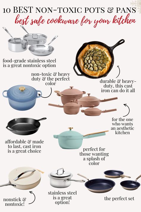 non-toxic pots and pans Design, Home Décor, Non Toxic Cookware, Best Cooking Pots And Pans, Ceramic Nonstick Cookware, Safest Cookware, Best Cooking Pots, Kitchen Pans, Pots And Pans Sets