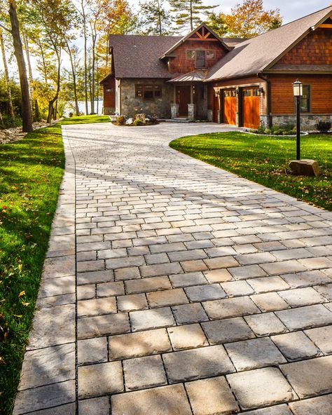 Outdoor, Exterior, Garages, Driveway Entrance, French Country Garden, Modern Driveway, Brick Driveway, Driveway Entrance Landscaping, Driveway Paving