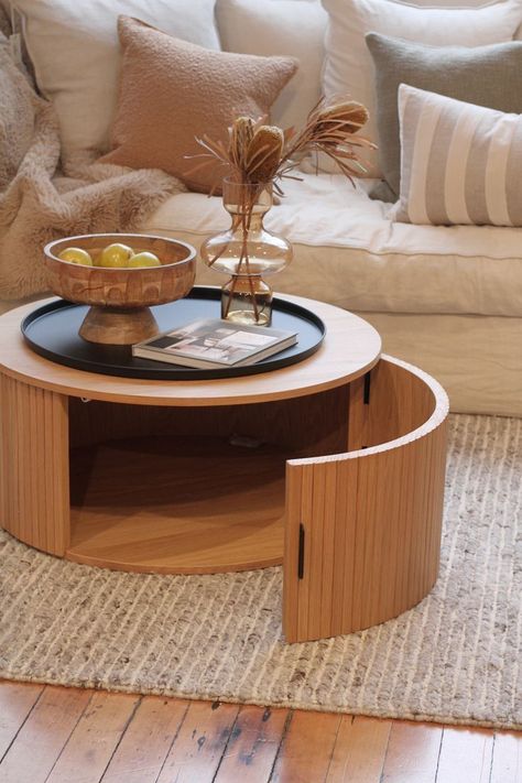 Round Coffee Table, Round Wood Coffee Table, Round Coffee Table Living Room, Wooden Coffee Table, Coffee Table With Storage, Coffee Table Design, Coffee Table Alternatives, Circular Coffee Table, Decorating Coffee Tables