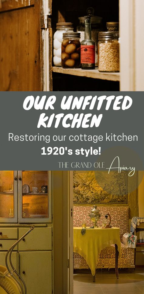 Restoring a 1920's kitchen Inspiration, Interior, Retro, Free Standing Kitchen Cabinets, Kitchen Cupboards, Kitchen Without Cabinets, Repurposed Kitchen, Primitive Kitchen Cabinets, Kitchen Stand