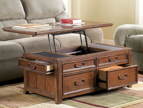 Mathis Coffee Table Trunk with Lift Top - lift-top coffee tables Home Décor, Lift Top Coffee Table, Coffee Table With Drawers, Lift Up Coffee Table, Coffee Table With Casters, Coffee Table With Storage, Coffee Table Desk, Coffee Table Wood, Diy Coffee Table