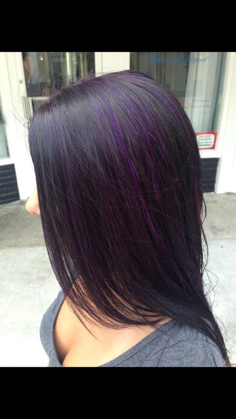 purple hair purple highlights Hair Beauty, Balayage, Dyed Hair, Highlights, Hair Trends, Dark Hair, Great Hair, Hair Today, Haar