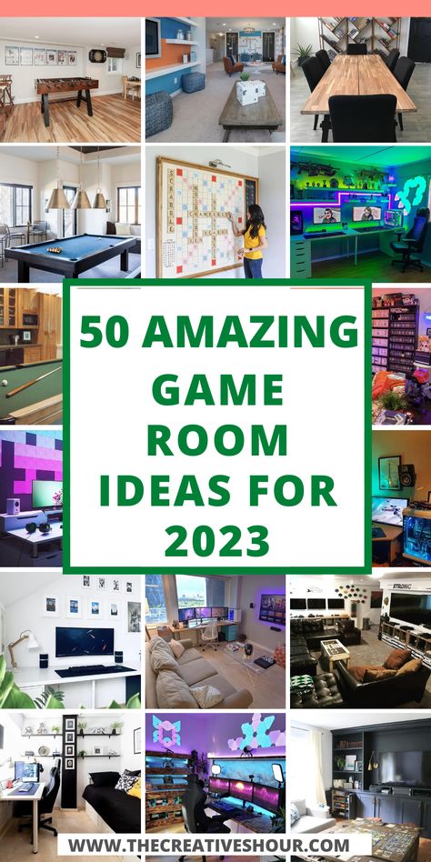 Diy, Basement Game Room Ideas, Games Room Inspiration, Boys Game Room Ideas Small Spaces, Small Game Room Ideas, Game Room Basement, Kids Gaming Room Ideas Boys, Basement Games, Game Room Family