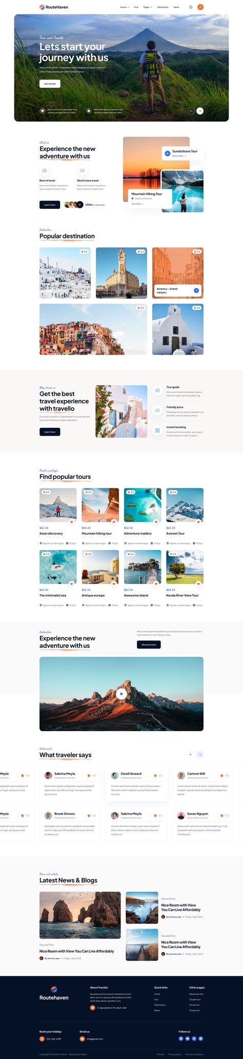 RouteHaven - Travel & Tour Booking Figma Template Web Layout, Design, Web Design Trends, Web Design, Homepage Design, Ui Design Website, Web Layout Design, Web Tour, Web Design Inspiration