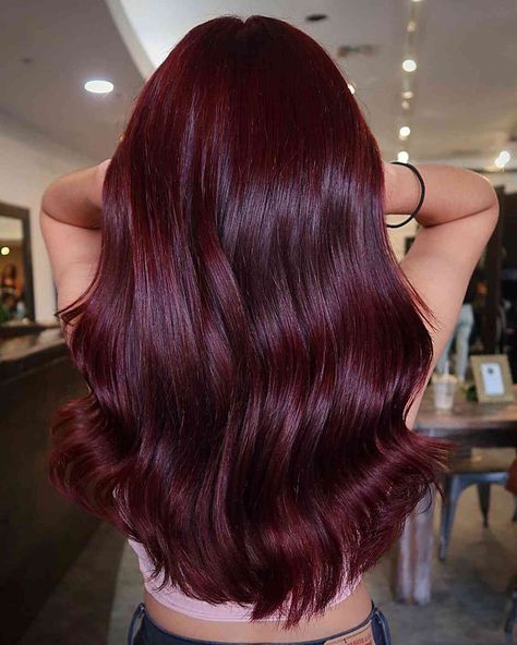 Balayage, Dark Hair, Wine Red Hair, Red Hair Color, Dark Red Hair Color, Cherry Red Hair, Hair Color Burgundy, Dark Red Hair, Burgandy Hair