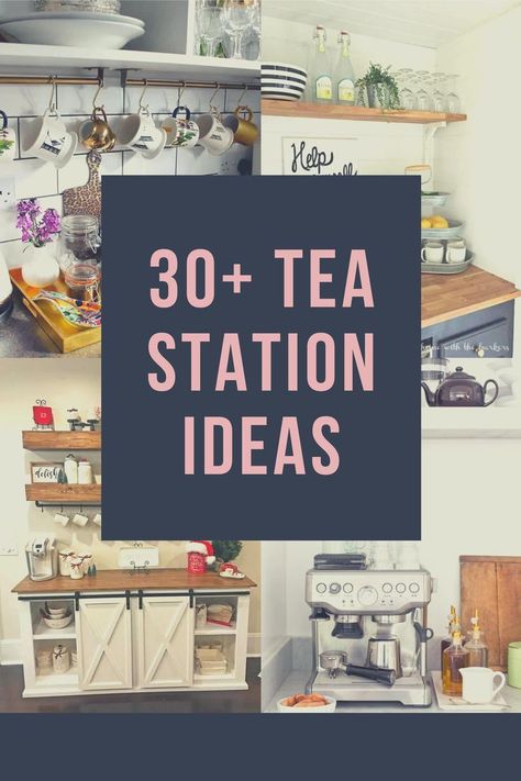 If you're looking for tea station ideas, then you've come to the right place. I've included 30 of the best tea station ideas that I was able to find. Ideas, Tea Storage, Coffee Station Kitchen, Tea Lounge, Tea Organization, Tea Station, Tea Room, Office Coffee, Tea Display